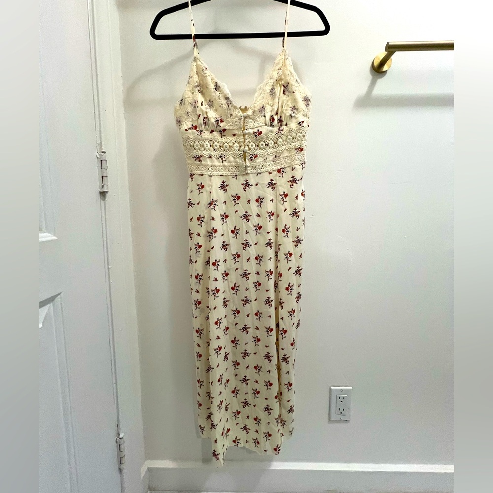 Intimately Free People Out and About Maxi Slip Dress in Cream Size medium